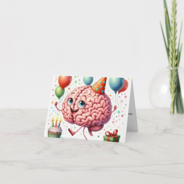 Lycklig Brainy Birthday Card Tack Kort (Framsida)