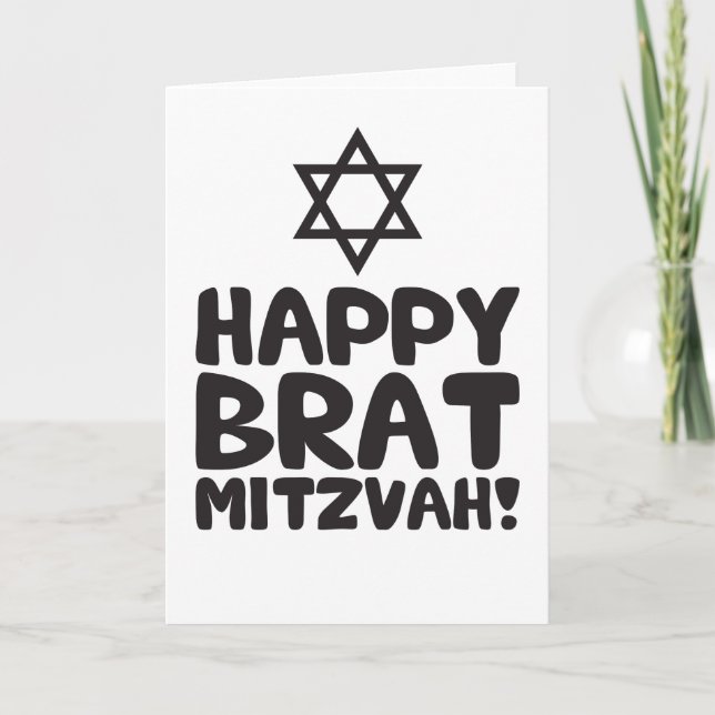 Lycklig Brat Mitzvah (den bat mitzvah puben/) Kort (Framsida)