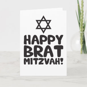 Lycklig Brat Mitzvah (den bat mitzvah puben/) Kort
