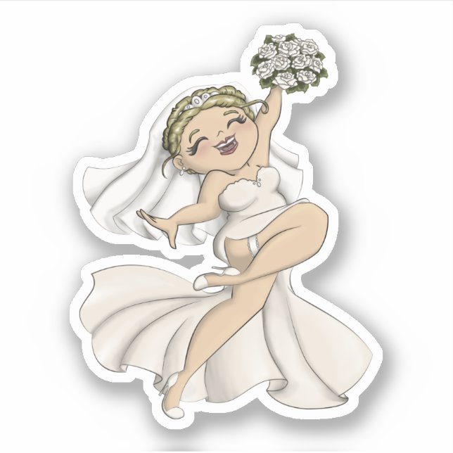 Lycklig Bride 02 Klistermärken (Framsida)