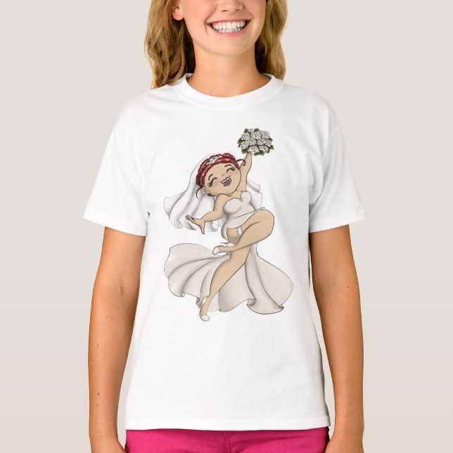 Lycklig Bride 04 T Shirt (Framsida)