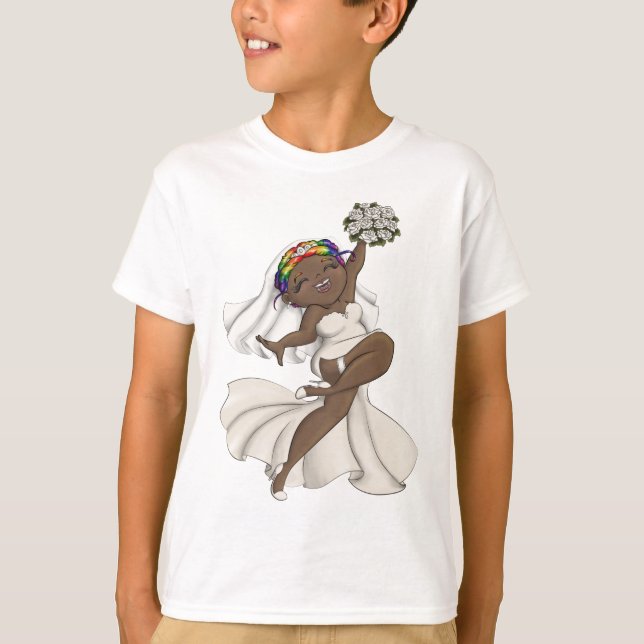 Lycklig Bride 13 T Shirt (Framsida)