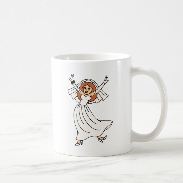 Lycklig Bride on Bröllopsdag Kaffemugg (Höger)