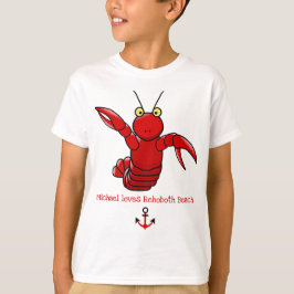 Lycklig Bright Red Lobster I Kärlek Rehoeach Beach T Shirt