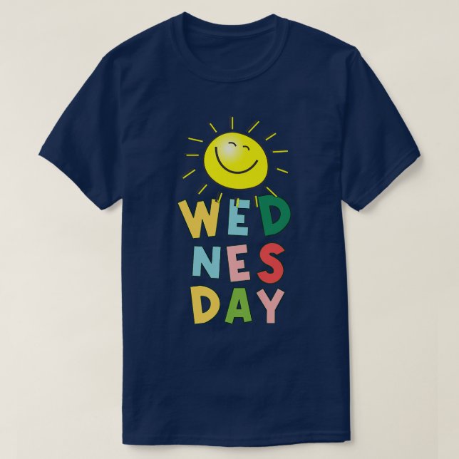 Lycklig Bright Sunny onsdag T Shirt (Design framsida)