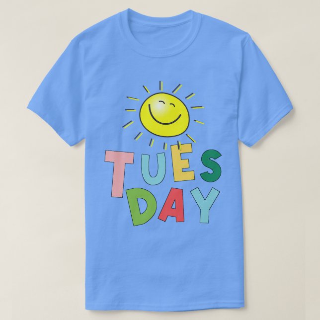 Lycklig Bright Sunny tisdag T Shirt (Design framsida)
