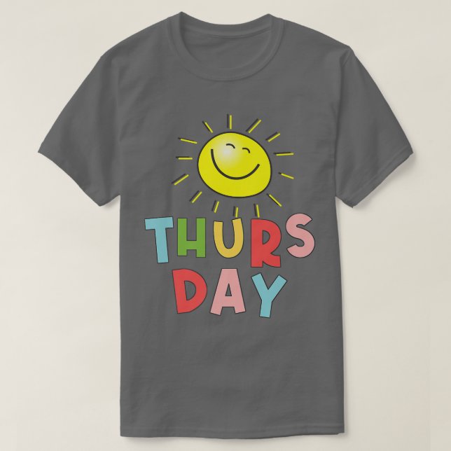 Lycklig Bright Sunny torsdag T Shirt (Design framsida)