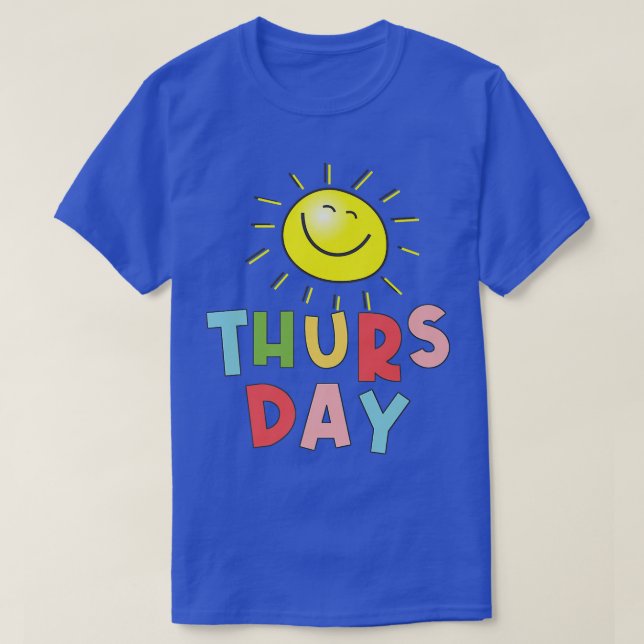 Lycklig Bright Sunny torsdag T Shirt (Design framsida)