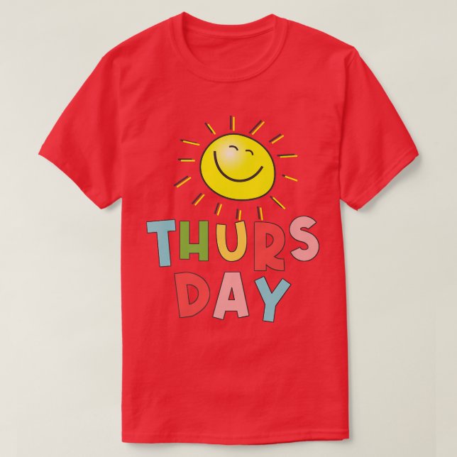 Lycklig Bright Sunny torsdag T Shirt (Design framsida)
