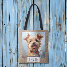 Lycklig Bright Yorkie Yorkshire Terrier Hund Namn Tygkasse
