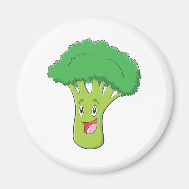 Lycklig Broccoli Vegetable Smiling Magnet (Framsidan)