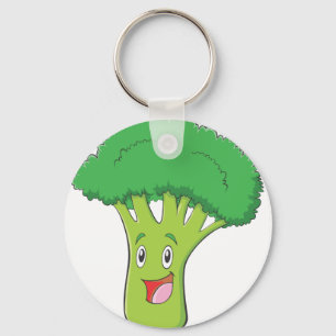 Lycklig Broccoli Vegetable Smiling Nyckelring