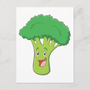 Lycklig Broccoli Vegetable Smiling Vykort