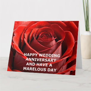 LYCKLIG BRÖLLOP ANNIVERSARY RÖD ROS CARD KORT