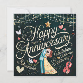 Lycklig Bröllop-årsdag, Elegant Julkort