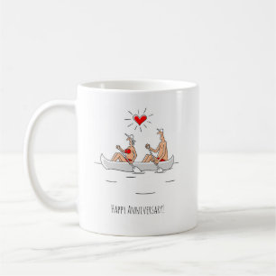 Lycklig-Bröllop-årsdagen av den gifta paren Canoe Kaffemugg