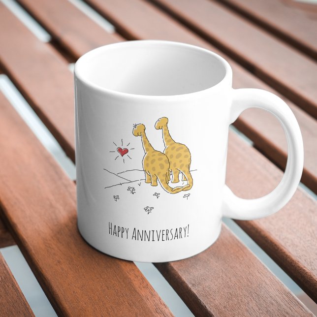 Lycklig Bröllop-årsdagen för gifta par dinosaurier Kaffemugg (Skapare uppladdad)