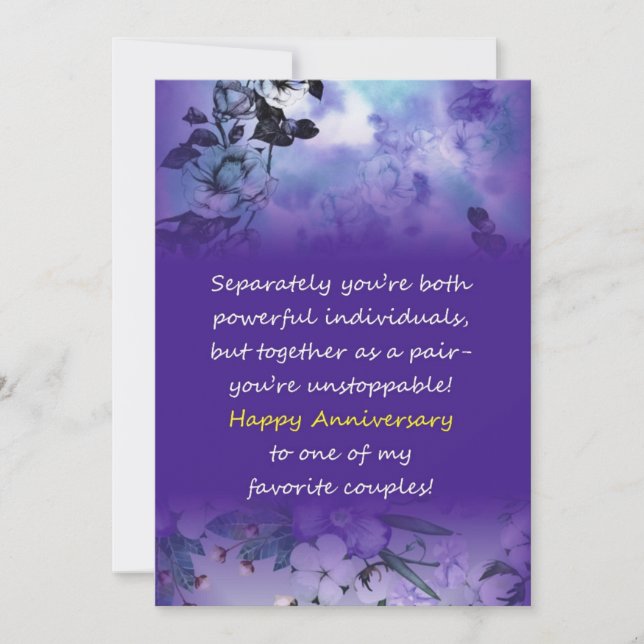 Lycklig Bröllop-årsdagen Hälsning för par Inbjudningar (Framsida)