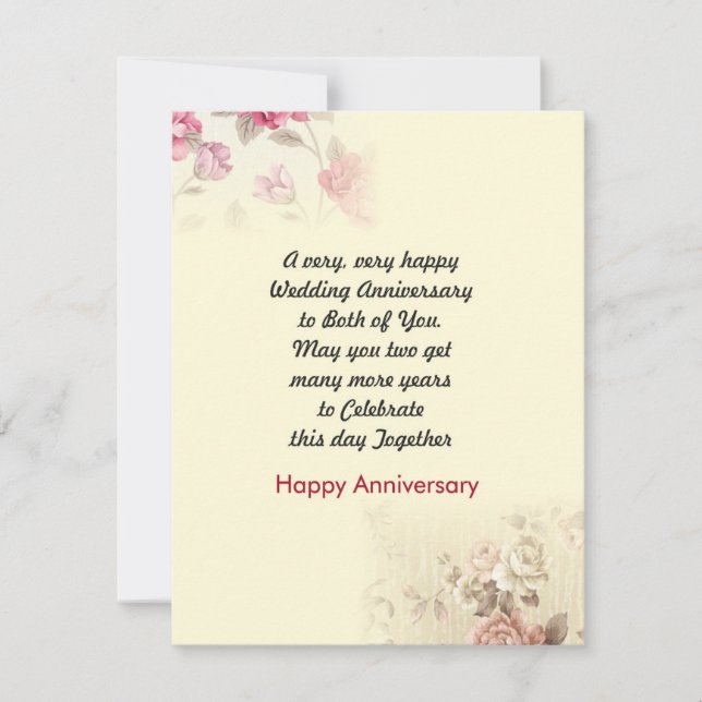 Lycklig Bröllop-årsdagen Inbjudningar (Framsida)