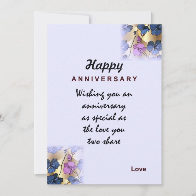 Lycklig Bröllop-årsdagen Inbjudningar (Framsida)