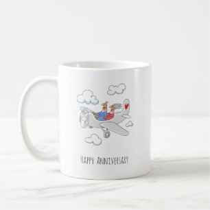 Lycklig Bröllop-årsdagen Red Heart-gift par Kaffemugg