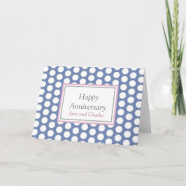 Lycklig Bröllop-årsjubileum, vitpärlkort och marin Kort