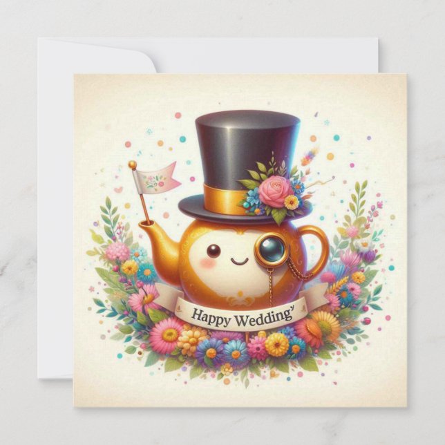 Lycklig Bröllop-hälsningskort Julkort (Framsida)