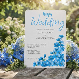 Lycklig Bröllops Romantisk Blommig Bröllop Inbjudningar