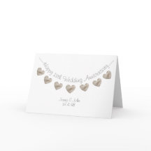 Lycklig bröllopsdag 13-årsjubileum spets hjärta gi