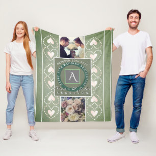 "Lycklig bröllopsdag " 2 beställnings- foto Fleecefilt