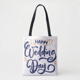 Lycklig Bröllopsdag Tote Bag - Romantic Gift Tygkasse
