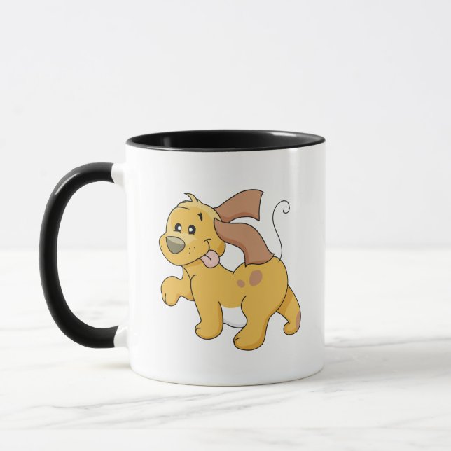 Lycklig Brown Hund Tshirts och presenter Mugg (Vänster)
