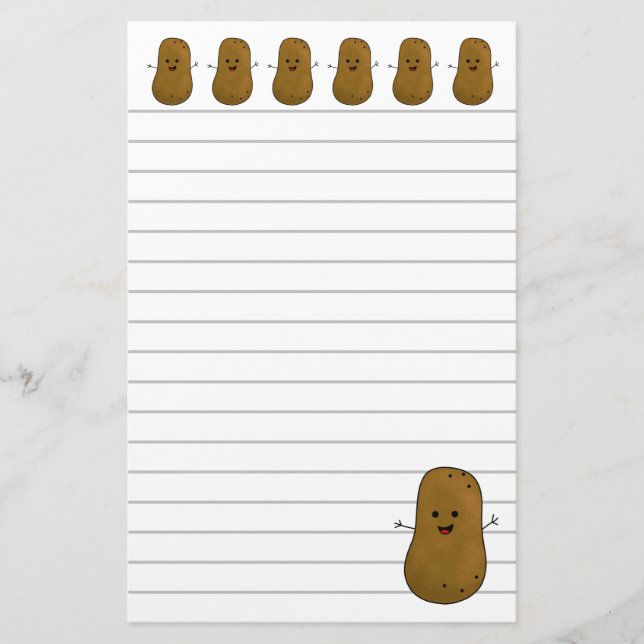Lycklig Brown Potato Stationery Brevpapper (Framsida)