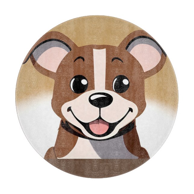 Lycklig Brown Puppy Hund Smilda något (Framsidan)