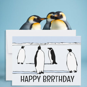 Lycklig BRRthday Penguin Winter Birthday Coola Kort