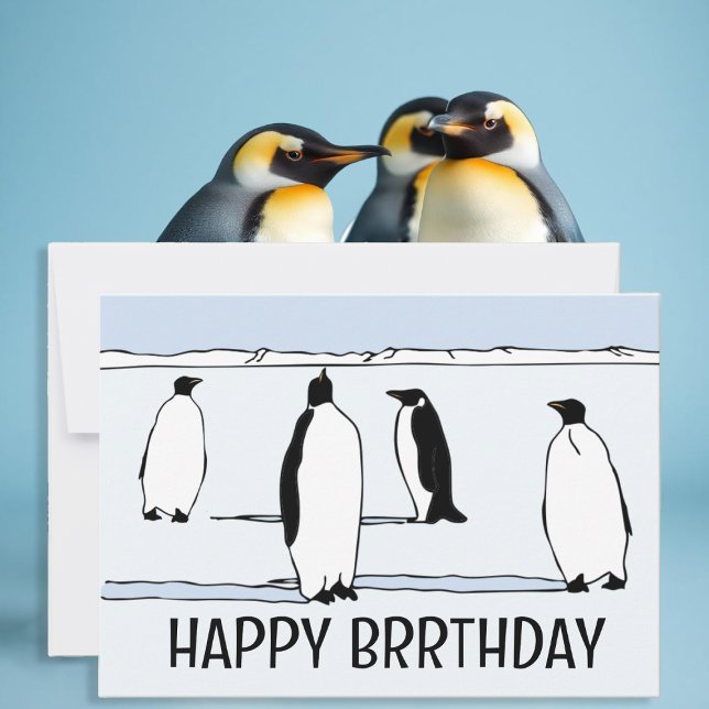 Lycklig BRRthday Penguin Winter Birthday Coola Kort (Skapare uppladdad)