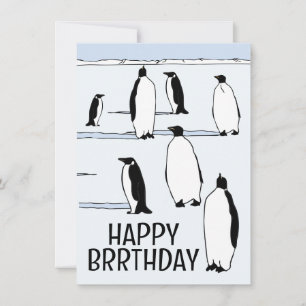 Lycklig BRRthday Penguin Winter Birthday Coola Kort