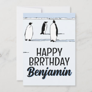Lycklig BRRthday Penguin Winter Birthday Coola Nam Kort