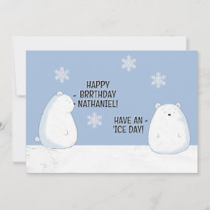 Lycklig BRRthday Polar Bear Winter Birthday Namn Kort