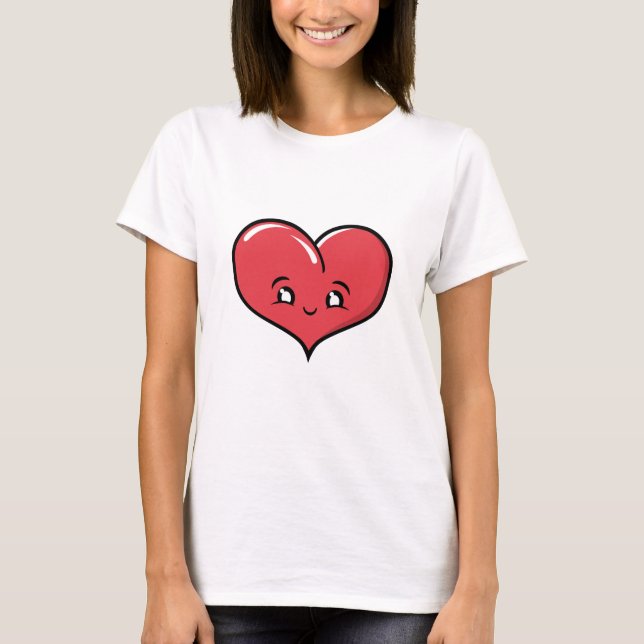 Lycklig Buble Heart Design T-Shirt (Framsida)