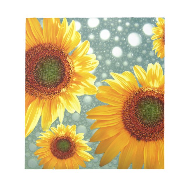 Lycklig Bubly Sunblommor Anteckningsblock (Framsida)