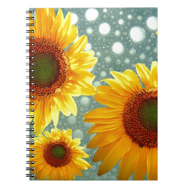 Lycklig Bubly Sunblommor Anteckningsbok (Framsidan)