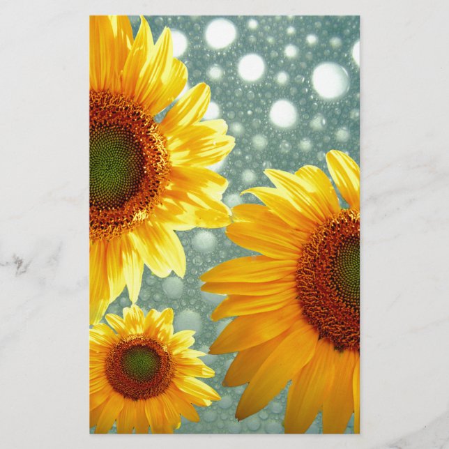 Lycklig Bubly Sunblommor Brevpapper (Framsida)