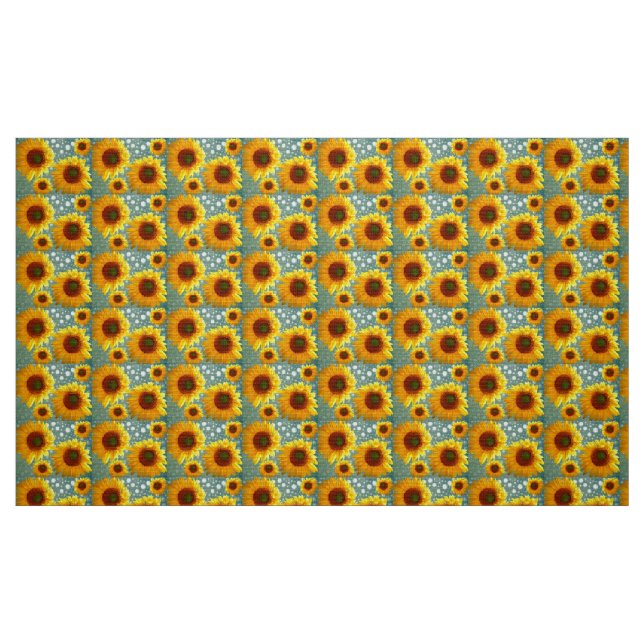 Lycklig Bubly Sunblommor Tyg (Fat Quarter)