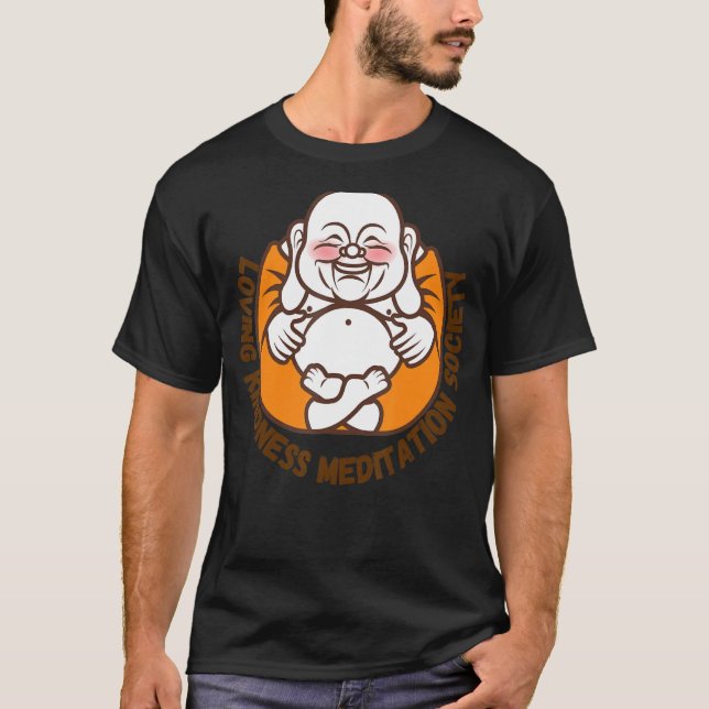 Lycklig Buddha Loving Kindness Metta Blessing Pray T Shirt (Framsida)