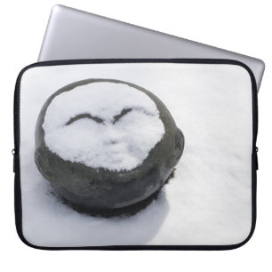 Lycklig Buddha med Snö-ansikte Laptop Fodral