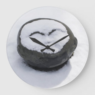 Lycklig Buddha med Snö-ansikte Stor Klocka