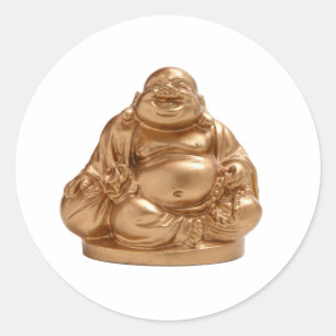 Lycklig Buddha Runt Klistermärke