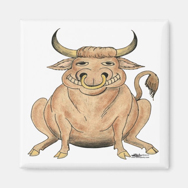 Lycklig Bull Magnet (Framsidan)