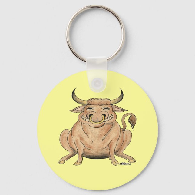 Lycklig Bull Nyckelring (Framsida)